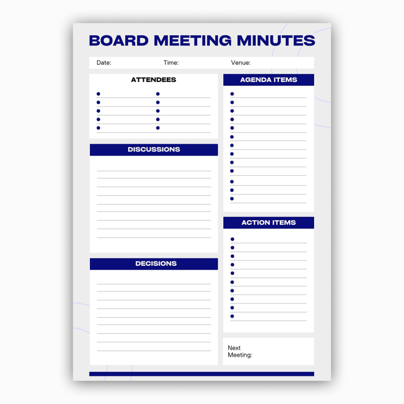 Board Meeting Minutes Template